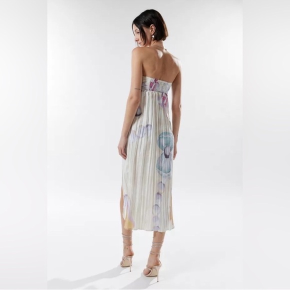 Urban Outfitters Silence+Noise Kai Bandeau Strapless Midi Dress Size Large New - Picture 3 of 6